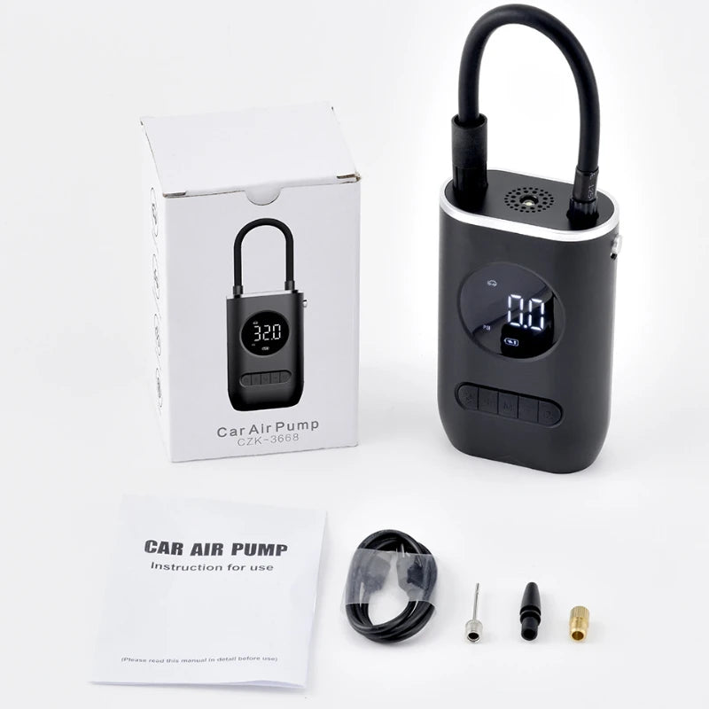 Compressor de AR automotivo. Portátil sem fio, pressão 150 PSI e tensão 4000 mAh!