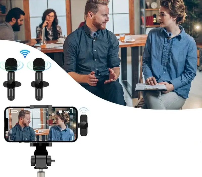 Microfone Lapela Wireless para iOS e Android